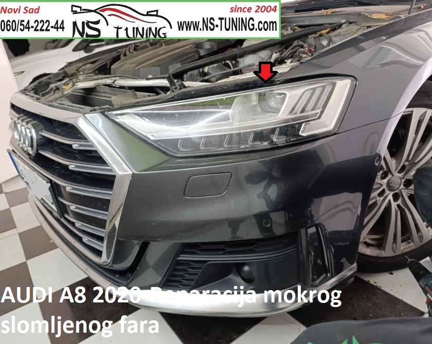 audi a8 2019 2020 2021 2022 mokar far reparacija servis farova novi sad ns tuning